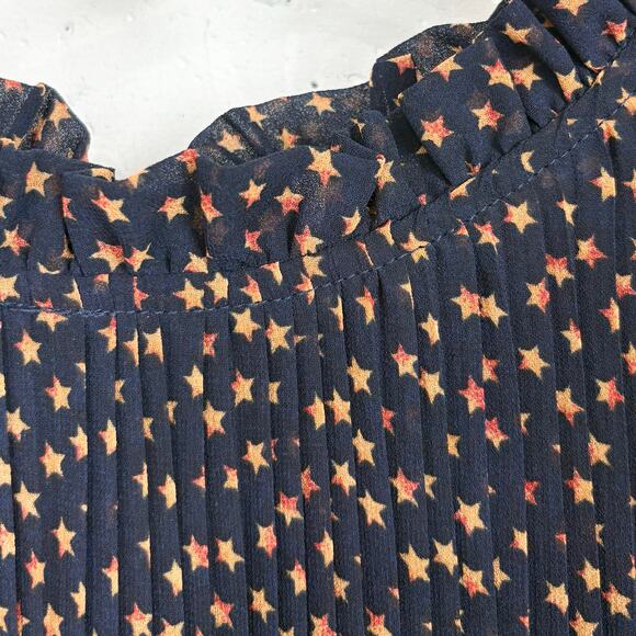 Anthropologie Seen Worn Kept Vega Pleated Star Print Illusion Sleeve Size 6 - Picture 16 of 16